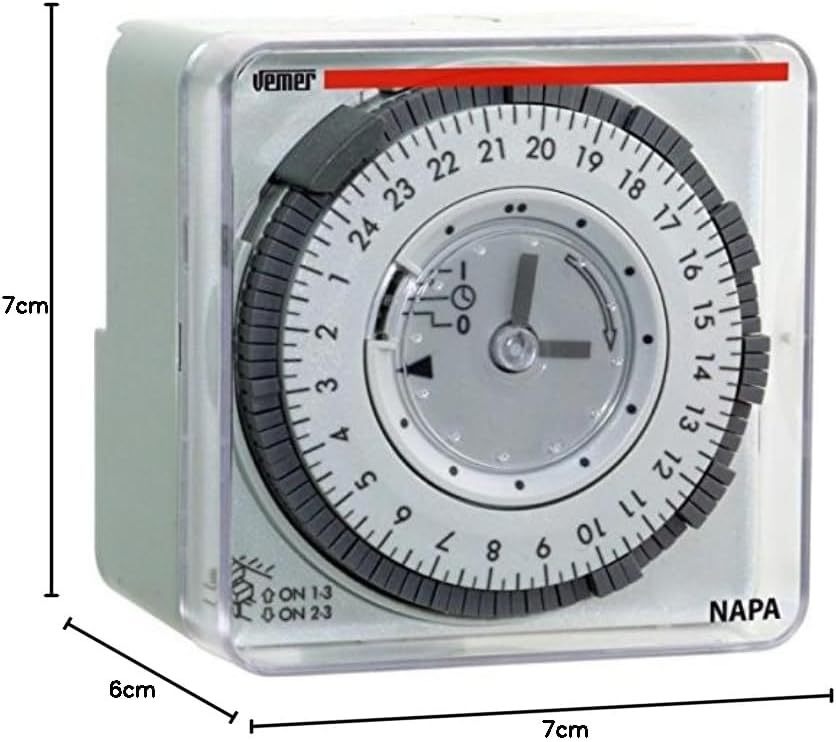Vemer ve049300 Zeitschalter elektromechanisch napa-ed, Wand oder Panel, hellgrau