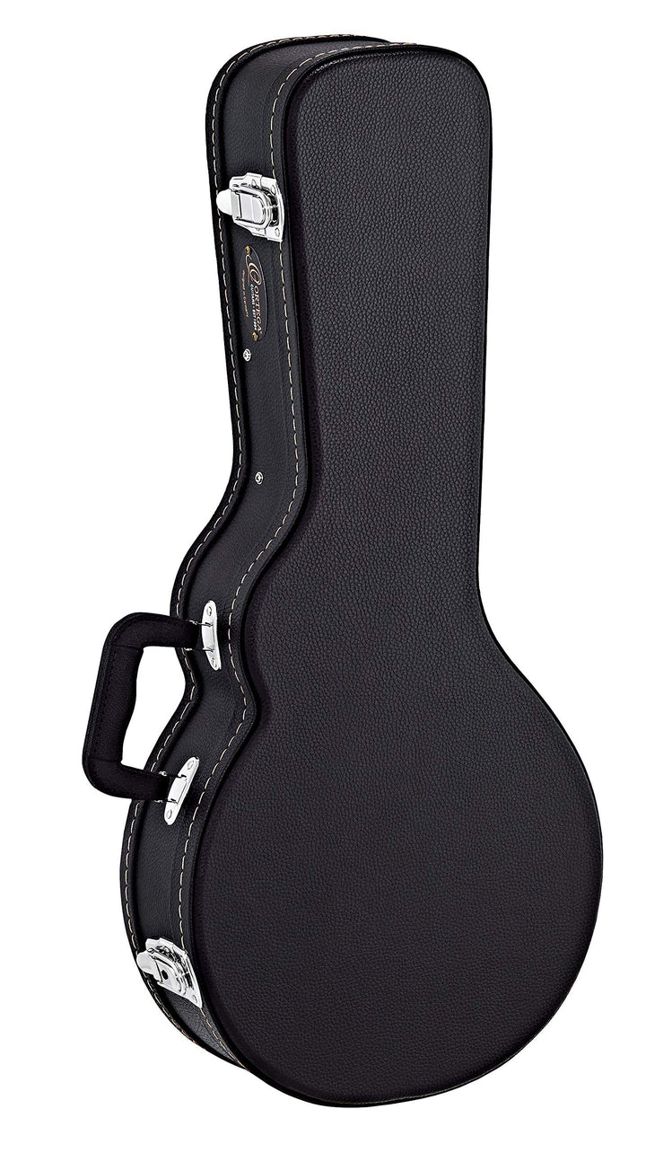 Ortega Guitars Koffer für F-Style Mandoline - schwarz, flat top, Economy Series, chrom Hardware (OMC