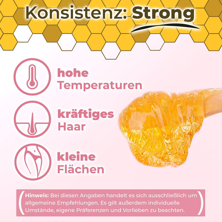 Sugaring Paste Mrs. Sugar 1x Zucker-Spatel, Strong Zuckerpaste Haarentfernung 550g (Strong), Strong