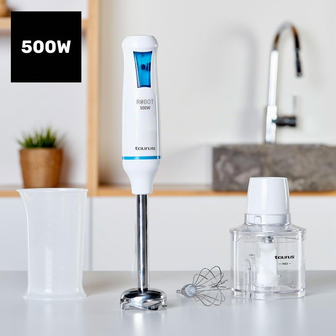 Taurus Stabmixer-Set | ROBOT 500 PLUS INOX | 20 Geschwindigkeitsstufen | 500 W | Elektrisch | inklus