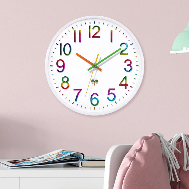 Kinder Wanduhr Funk Lautlos Funkwanduhr Wanduhr Ohne Tickgeräusche 30cm Quarz Batterie Gross Einfach