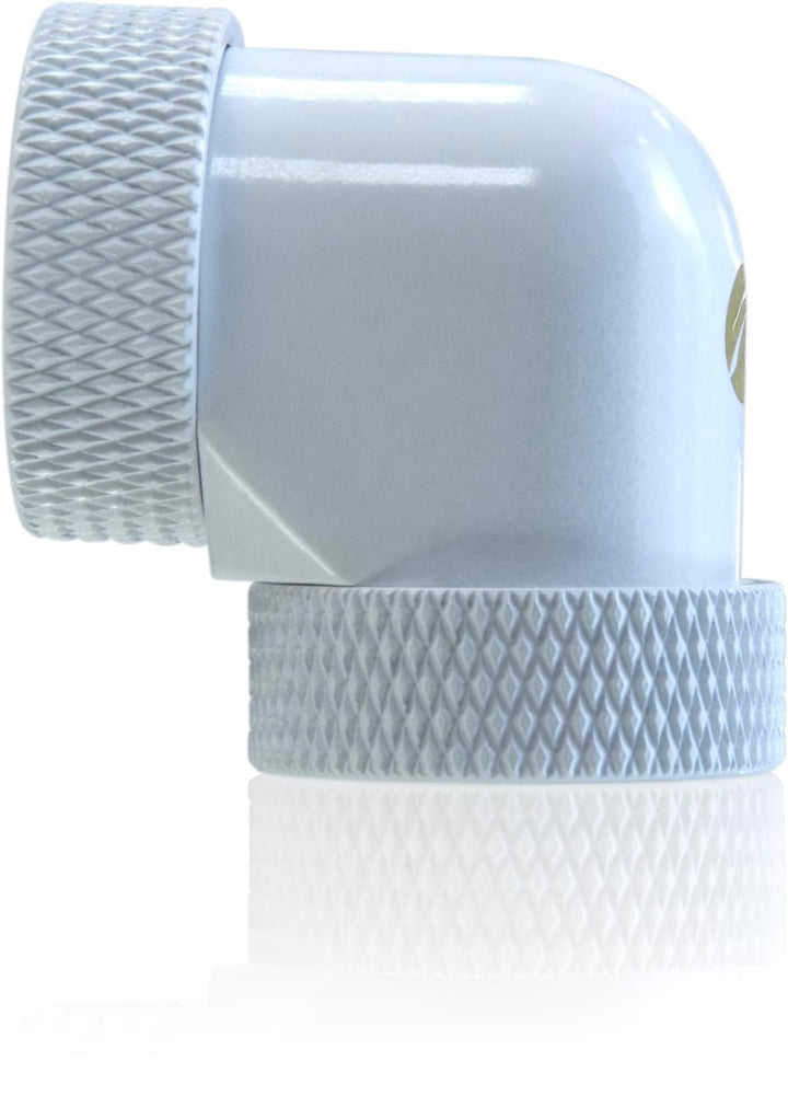 Raijintek PELIAS Weiss - D160906 G1/4" 16mm OD 90° Messing Hartrohr-Anschlüsse für PC-Wasserkühlung,