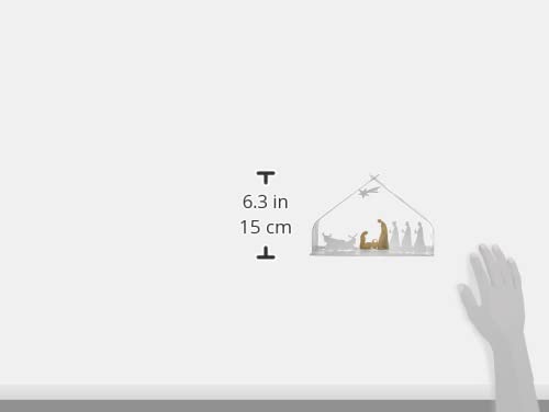 Alessi Bark Crib BM09 W - Design Weihnachtskrippe Reproduktion mit goldenen Details, Edelstahl, Weis