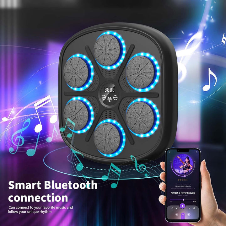 RevFit Music Boxing Machine mit LED-Lichtern, Bluetooth, 9 Geschwindigkeitsmodi & Zählmodus, Elektro