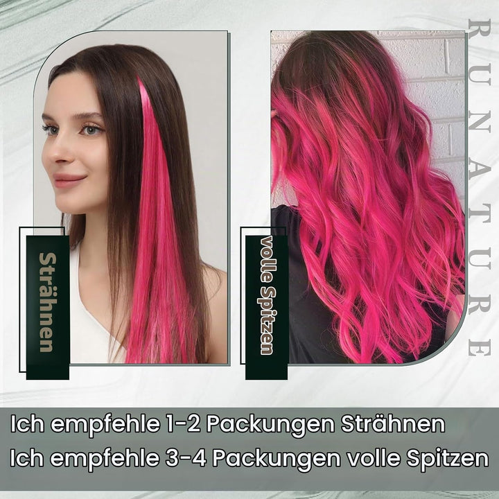RUNATURE 40cm I Tip Human Hair Extensions Keratin Hot Pink Itips Hair Extensions Human Hair Rosa Sti