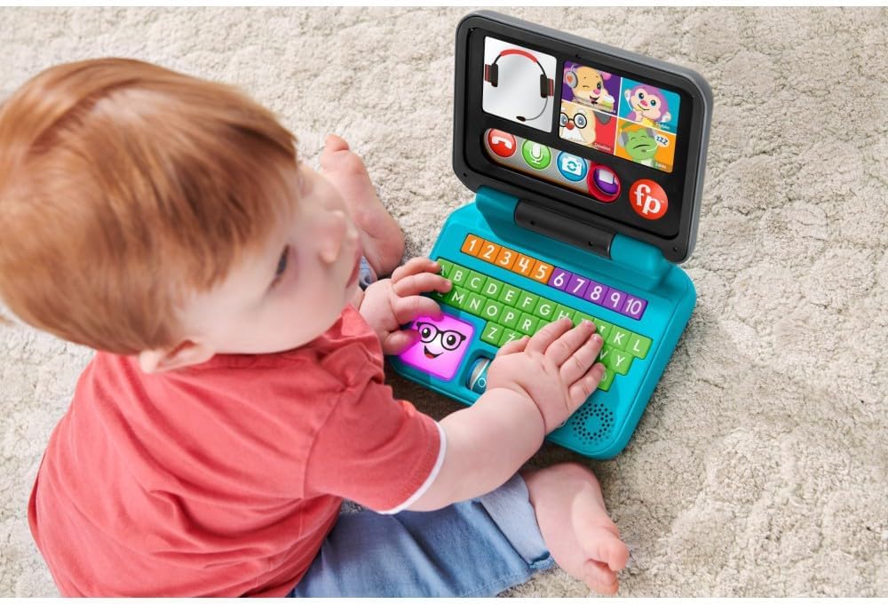 Fisher-Price Lernspass Homeoffice Laptop – elektronisches Lernspielzeug mit Smart-Stages-Lerninhalte