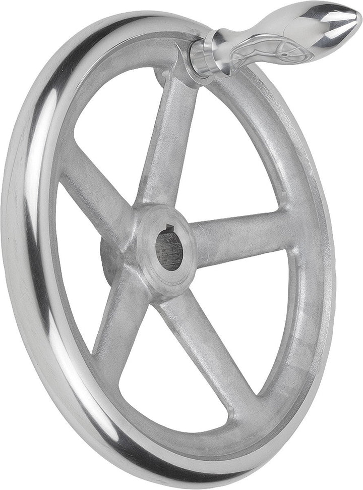KIPP – Bedienteile | Normelemente K0160.5200X22 Handrad mit Nut Aluminium, Komp:Aluminium, 22, 200,
