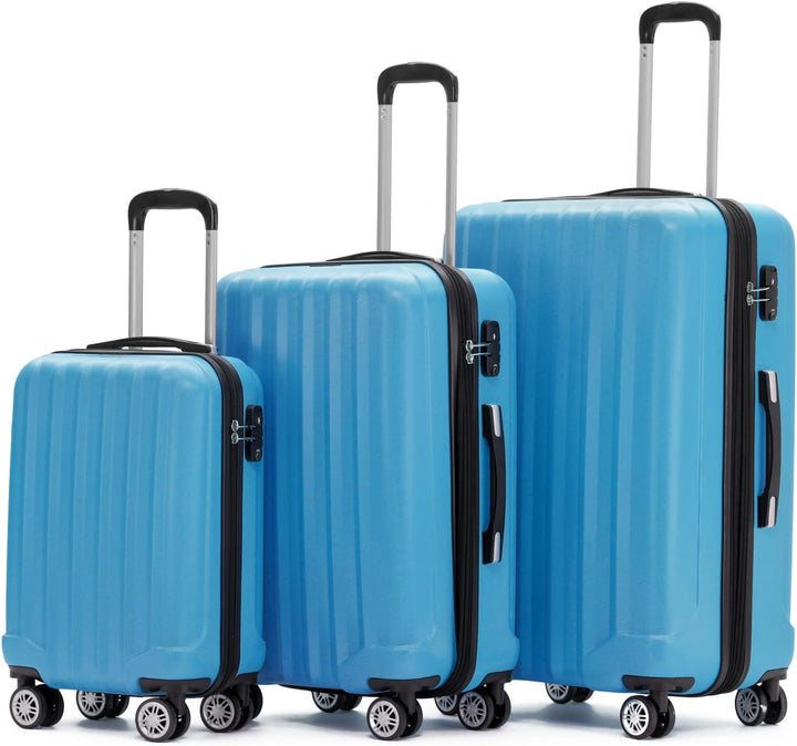 BEIBYE TSA-Schloss 2080 Zwillingsrollen 3 TLG. Reisekofferset Koffer Kofferset Trolley Trolleys Hart