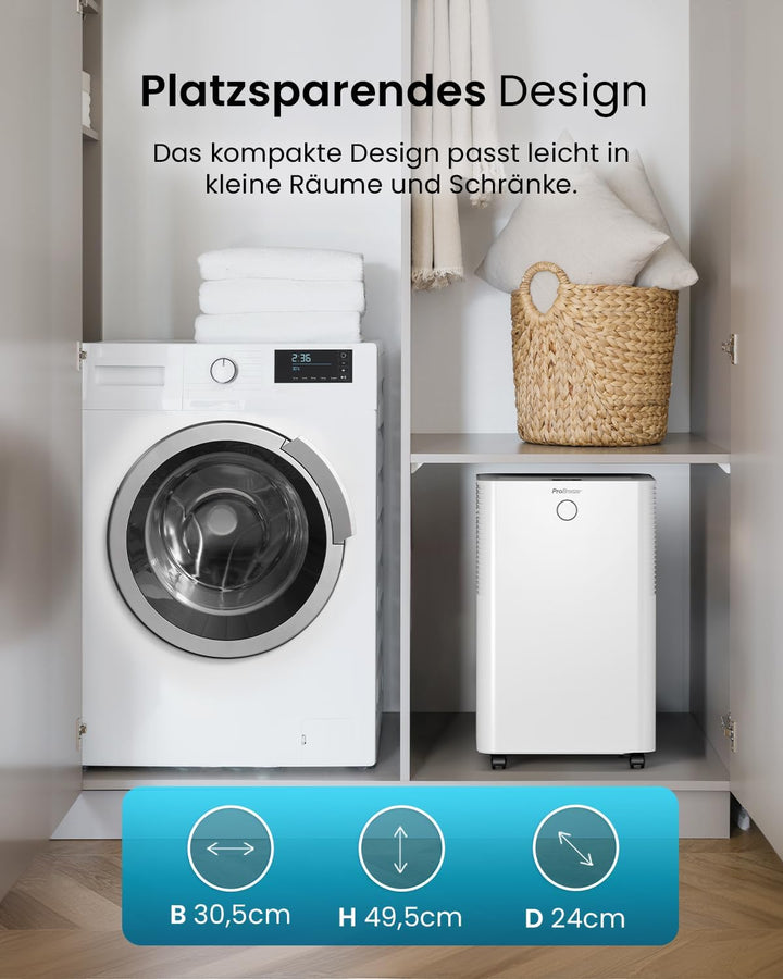 Pro Breeze OmniDry Luftentfeuchter mit App & WLAN, 20L in 24h Entfeuchtungsleistung - Luftentfeuchte