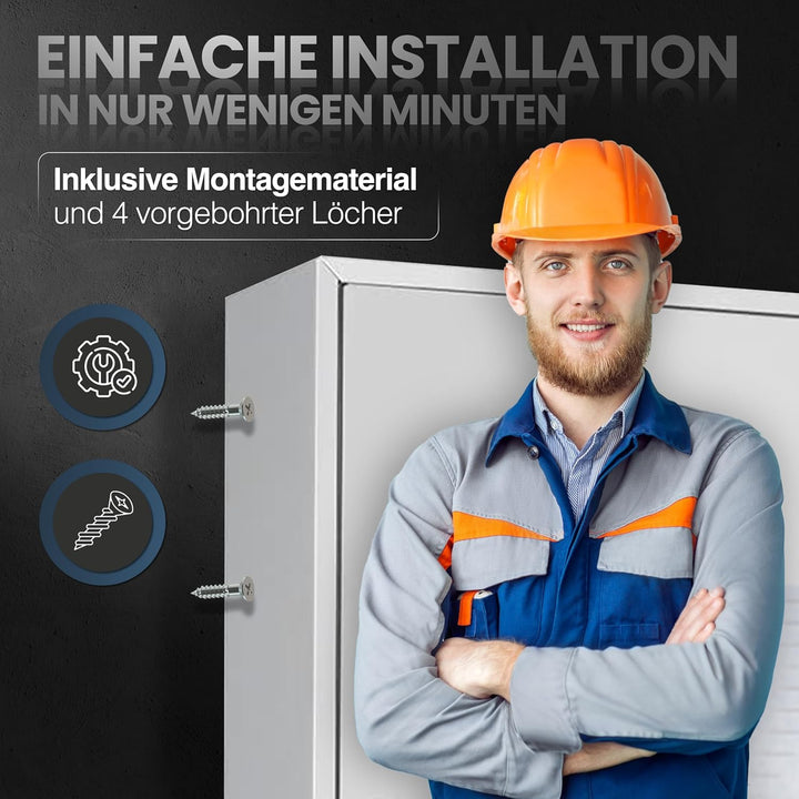 Melsmetall Schlüsselschrank mit 200 Schlüsselhaken für 200 Schlüssel - 550x380x140mm