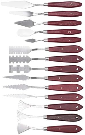 14 Stück Palette Messer Set Spachtel Schaber Malmesser Malspachtel Künstler Set für acryl und Öl Far