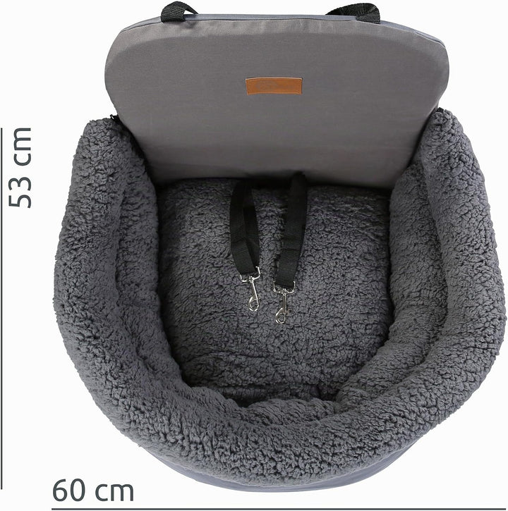 your GEAR Frontera Hundeautositz – Orthopädisches Hundebett &amp; Hundekorb für Auto mit Sicherheitsgurt