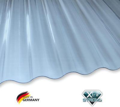 KAISER plastic® Wellplatte Sinus | Xtra Strong (PC) | Glatt und klar | 0,8mm Stärke | Welle 76/18 |