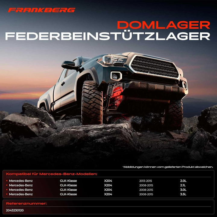 Frankberg 1x Federbeinstützlager Vorderachse Links oder Rechts Kompatibel mit GLK-Klasse X204 2008-2
