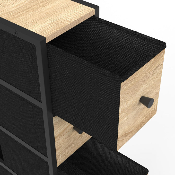 IDMarket - Aufbewahrungsturm mit 4 Schubladen UTAH auf Rollen platzsparende Säule Industriedesign