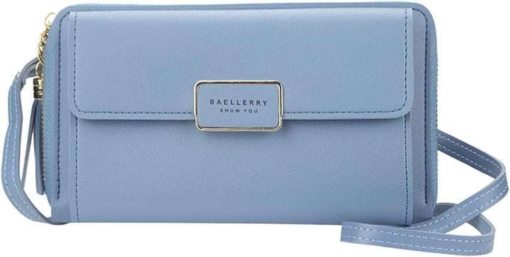 PORRASSO Geldbörse Damen Umhängetasche Handy Mode Portemonnaie PU Geldbeutel Schultertasche für Part