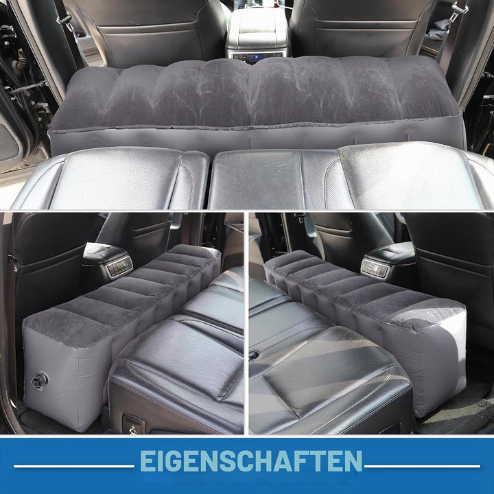 A ABSOPRO Auto-Matratze Schlafmatte für den Rücksitz Luftbett zum Schlafen Schwarz Grau