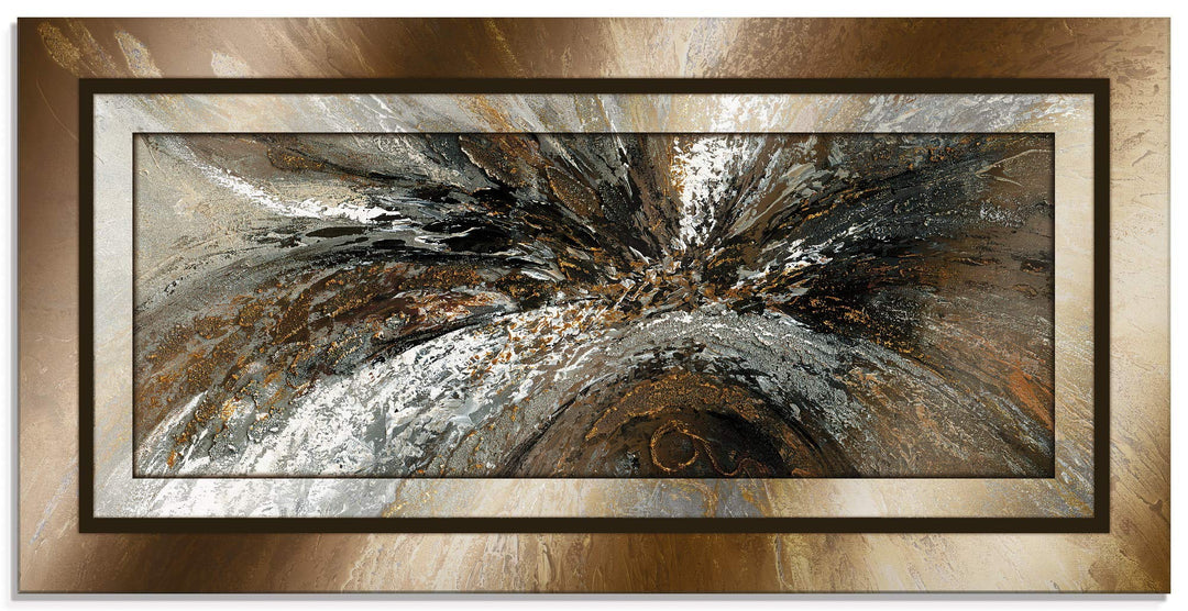 ARTland Glasbilder Wandbild Glas Bild einteilig 60x30 cm Querformat Abstrakte Kunst Geometrie Modern