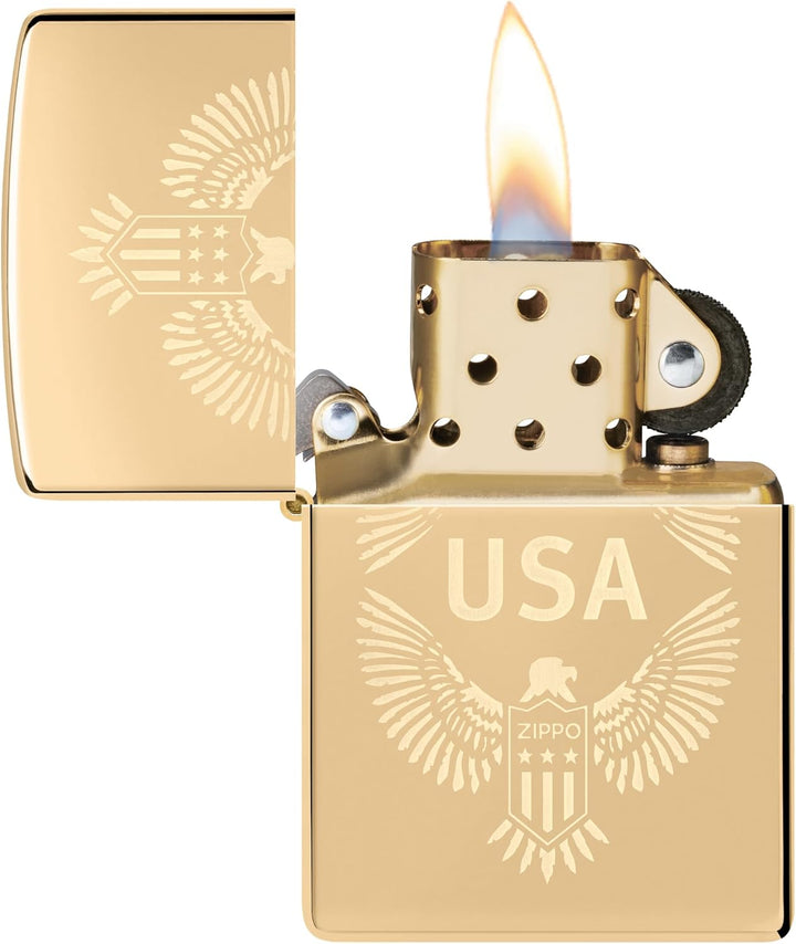 Zippo Adlerfeuerzeuge High Polish Brass, High Polish Brass