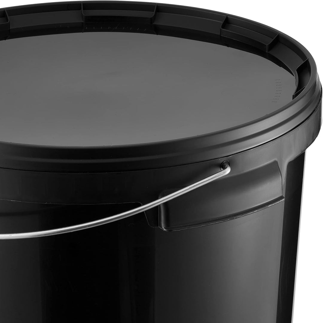 BenBow - Eimer mit Deckel schwarz 4X 20 Liter - lebensmittelecht stabil luftdicht auslaufsicher geru