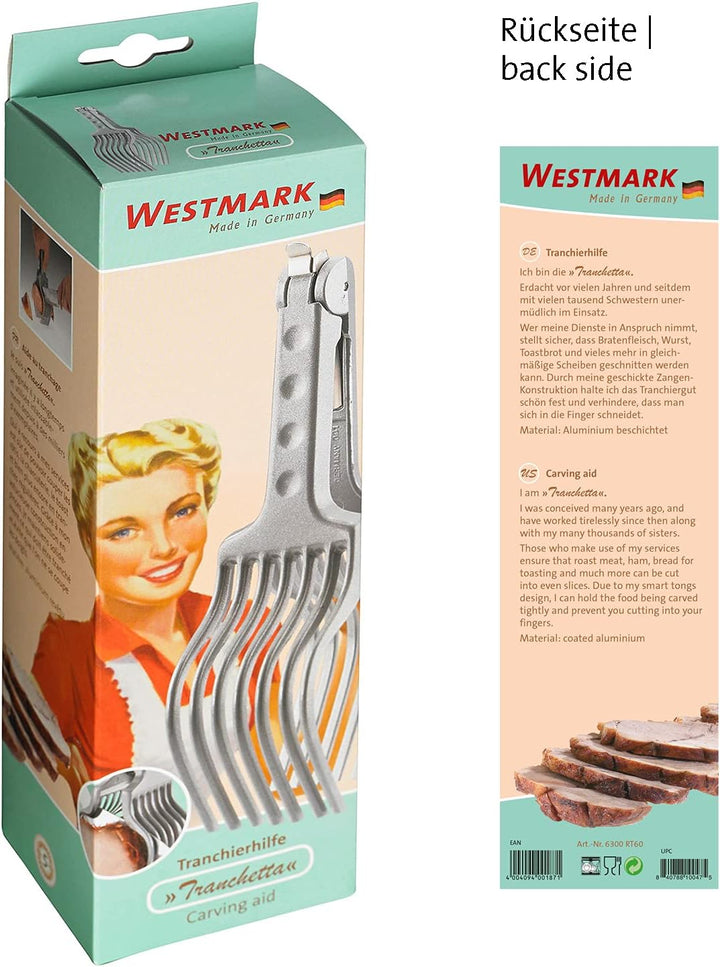 Westmark Tranchierhilfe, Retro-Verpackung, Aluminium, 25,5 x 6,5 x 7,5 cm, Tranchetta, Silber, 6300R