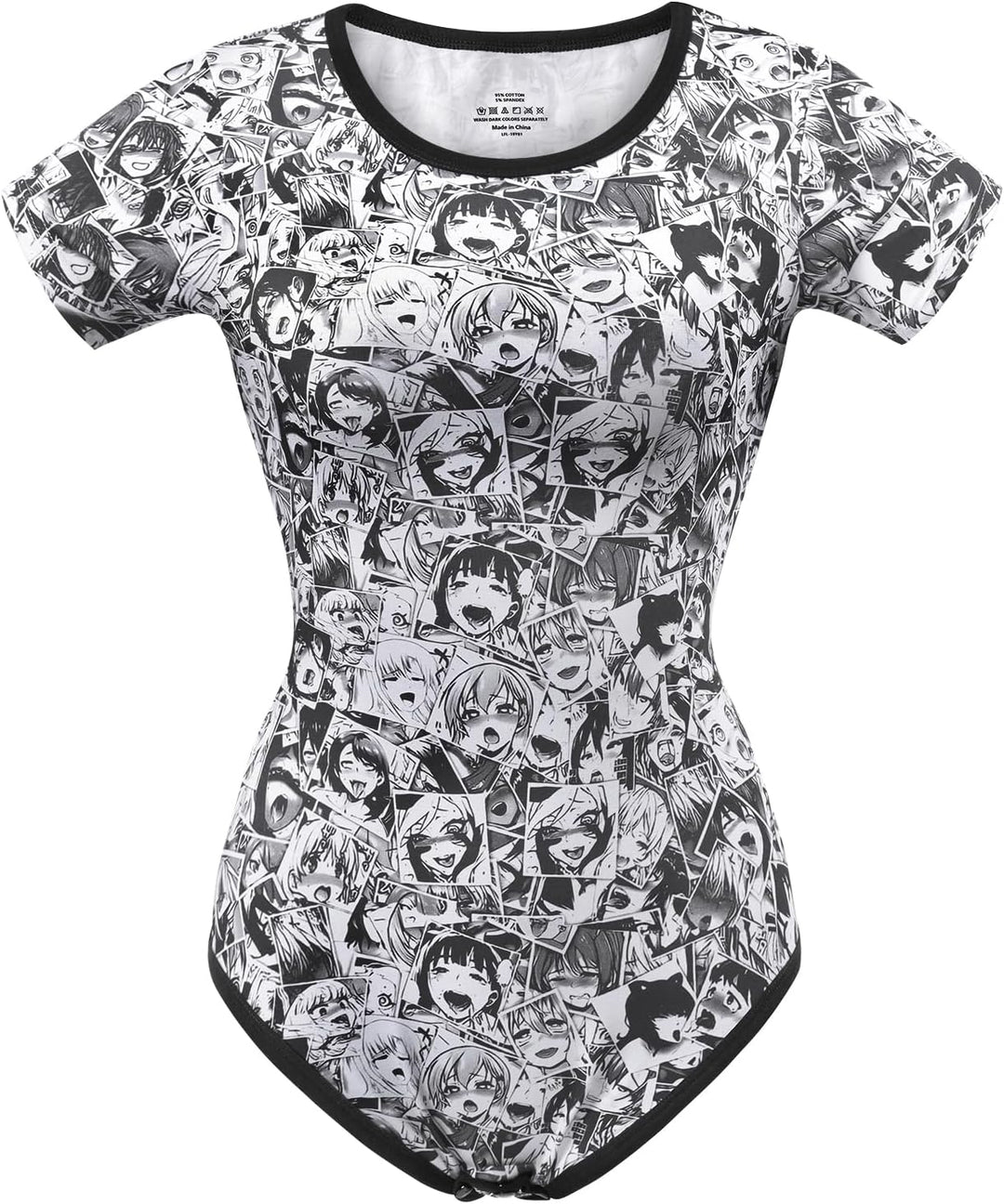 LittleForBig Baumwolle Strampler Onesie Pyjamas Bodysuit – UwU Strampler Schwarz XS, Schwarz XS