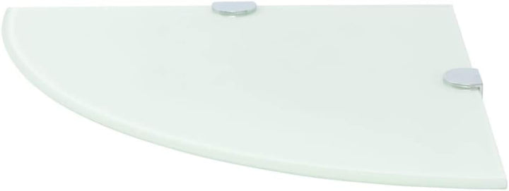 vidaXL Eckregal mit Halterungen Glasboden Bad Ablage Glasplatte Weiss 25 x 25 cm