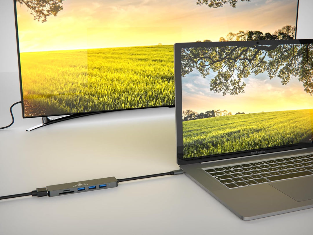 Innova 6-in-1 USB-C Hub mit 4K@30Hz HDMI, 85W Power Delivery, USB-A/C-3.0-Ports mit 5 Gbps und SD/mi