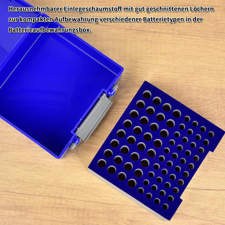 FULLCASE Batteriebox Batterie Aufbewahrungsbox Organizer Tasche für AA AAA Batterien, 72 Batterien A