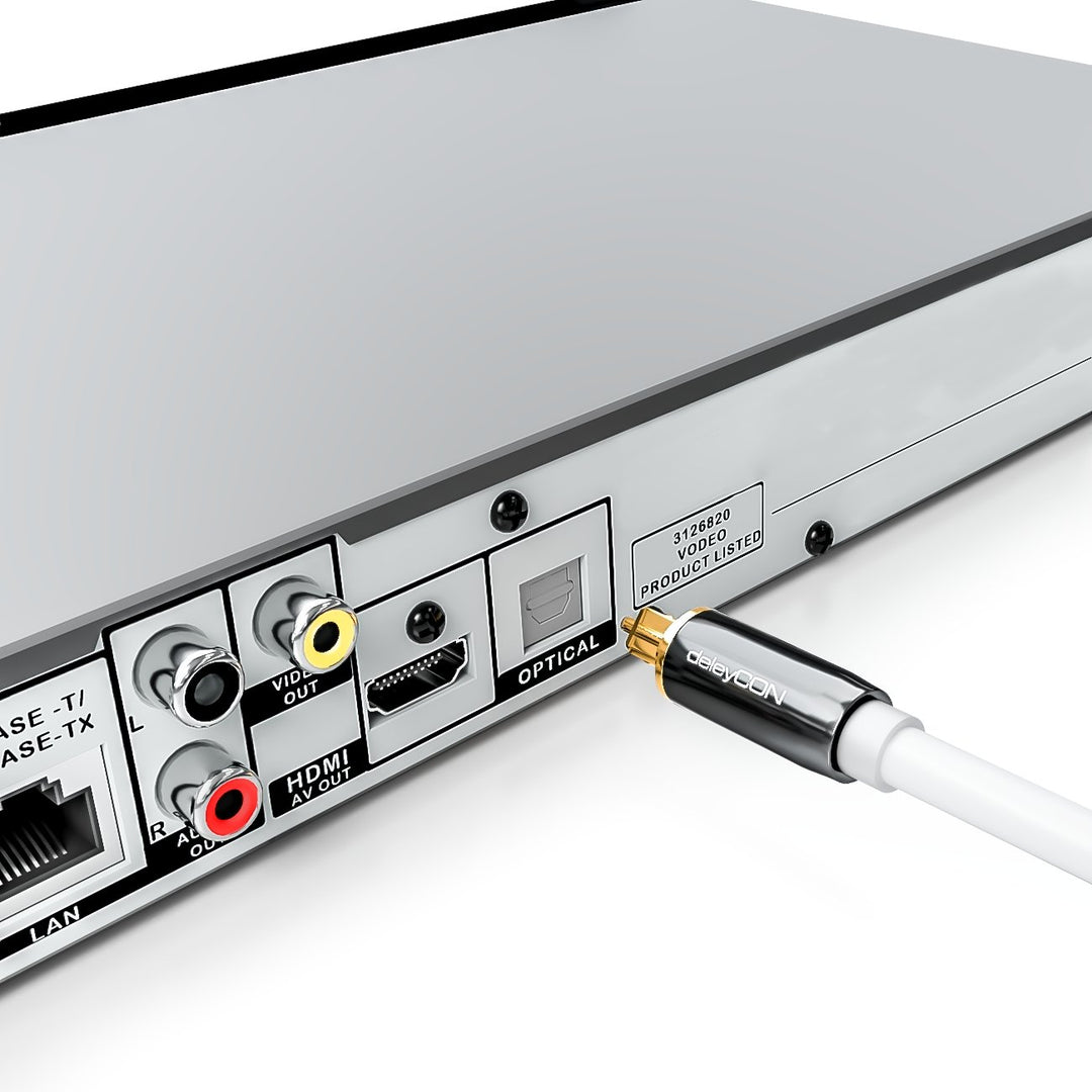 deleyCON 10m Optisches Digital Audio Kabel - S/PDIF - 2x Toslink Stecker - LWL Lichtwellenleiter Kab