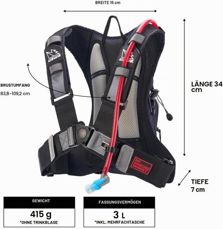 USWE Airborne – Limited Race Edition, Trinkrucksack, federfrei, für MTB, Mountainbike, Radfahren, Gr
