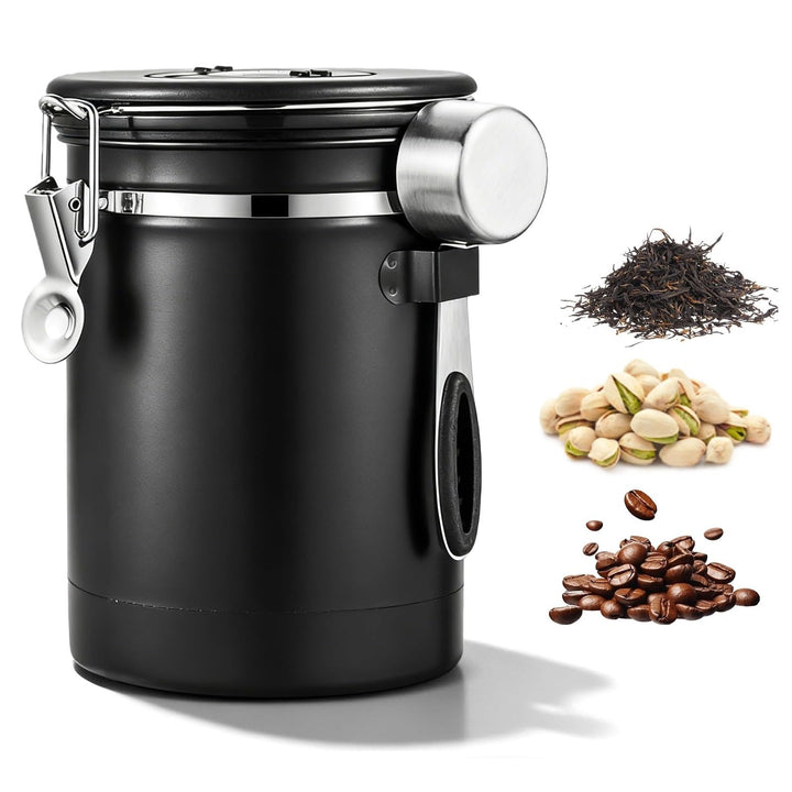 Kaffeedose Luftdicht, 2,8 L Kaffeebohnen Behälter aus Edelstahl Kaffeedose Luftdicht 1kg Bohnen Vaku