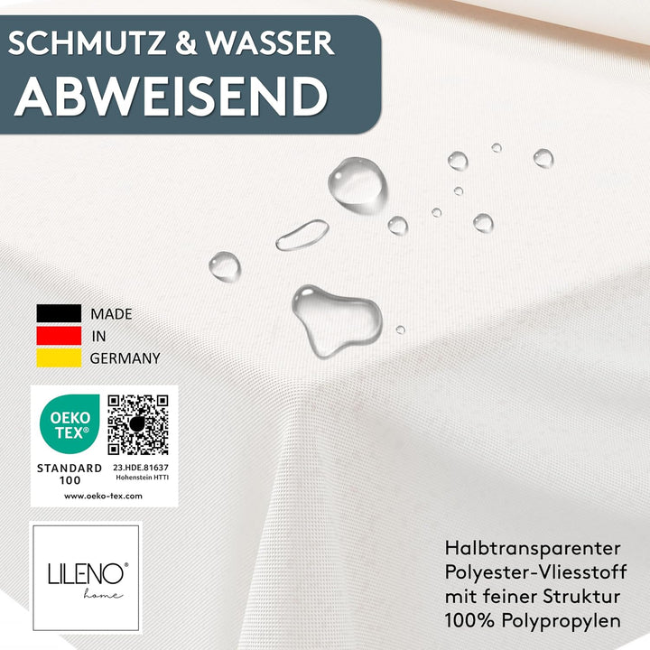 LILENO HOME Tischdeckenrolle 1,10 x 25 m - Tischdecke Weiss aus Vlies - Stoffähnlich, abwaschbare Ti