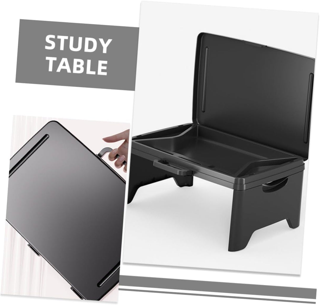 DOITOOL Tragbarer Faltbarer Betttisch aus Pp mit Integriertem Stauraum Schlankes Schwarzes Design fü