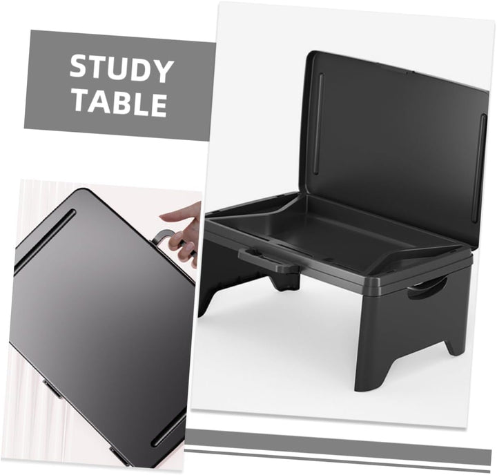 DOITOOL Tragbarer Faltbarer Betttisch aus Pp mit Integriertem Stauraum Schlankes Schwarzes Design fü