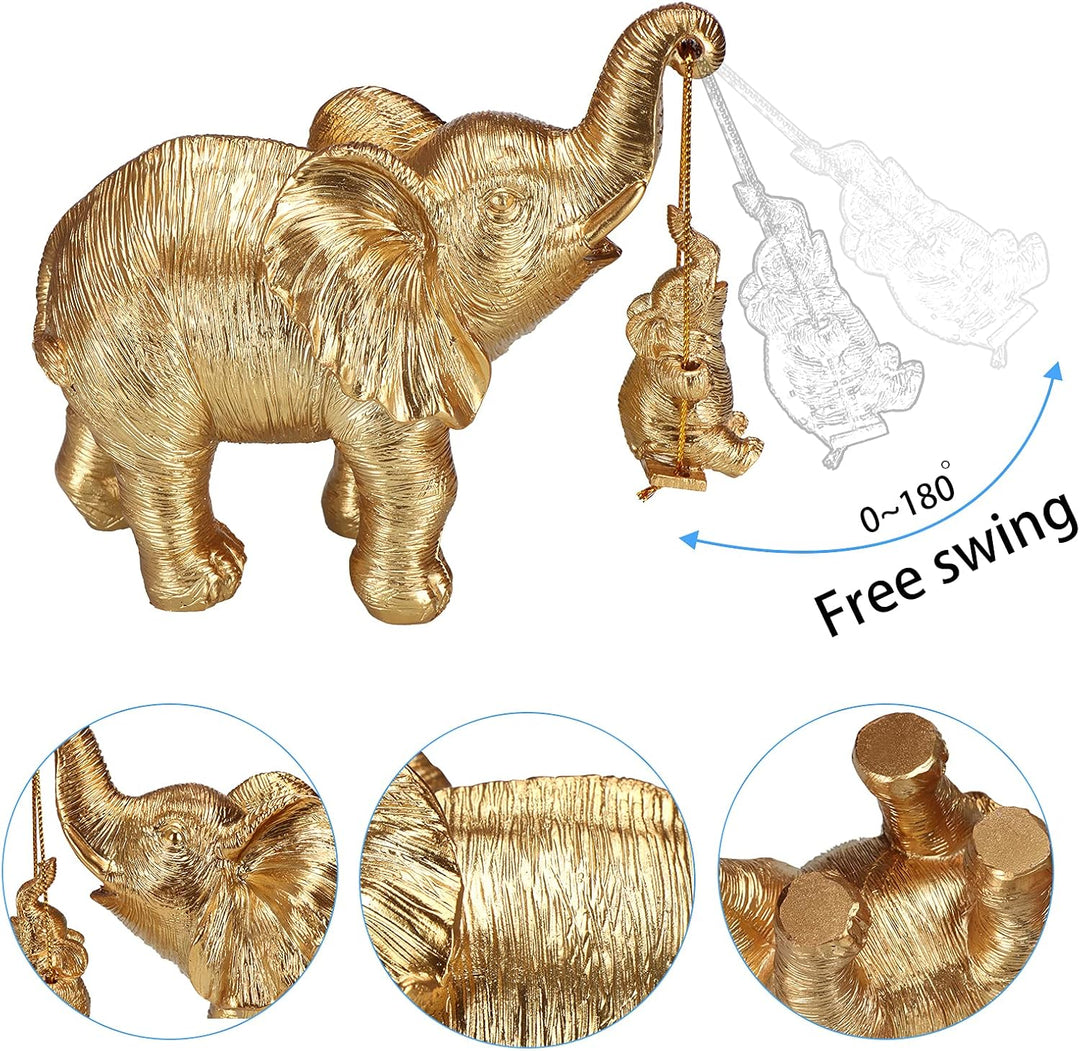 Elefantenstatue Gold Elefant Dekor Bringt Glück, Gesundheit, Stärke Elefant Geschenke für Frauen, Ma