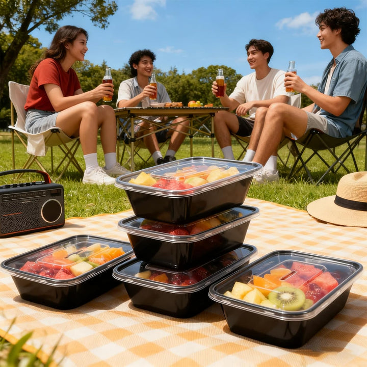 CYEER 100 Stück Meal Prep Boxen 750ml mit Deckel, Auslaufsichere Frischhaltebehälter für Vorkochen &