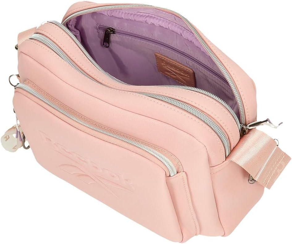 Reebok Noah Flache Umhängetasche Rosa 19x13x3 cm Polyester Bandolera plana Nackt, Bandolera plana Na