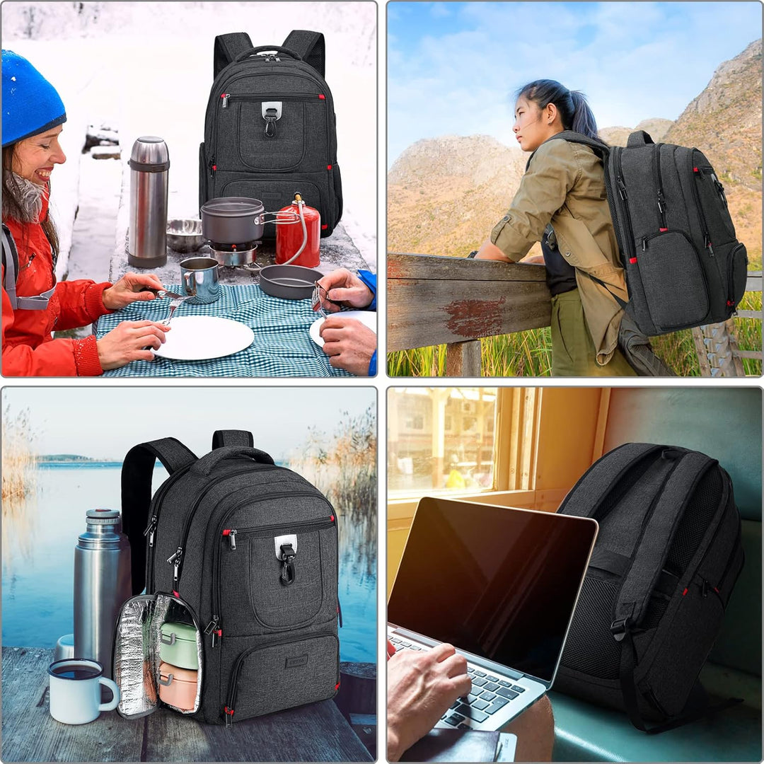 Rucksack Herren, Lunch-Schulrucksack Jungen , 17.3 Zoll Laptoptasche Teenager mit USB Ladeanschluss,
