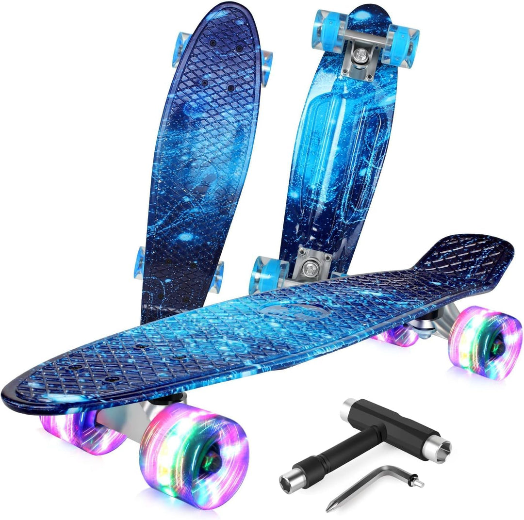 BELEEV Skateboard für Kinder, 56 cm Cruiser Skateboard Mädchen Junge Anfänger Jugendliche Erwachsene
