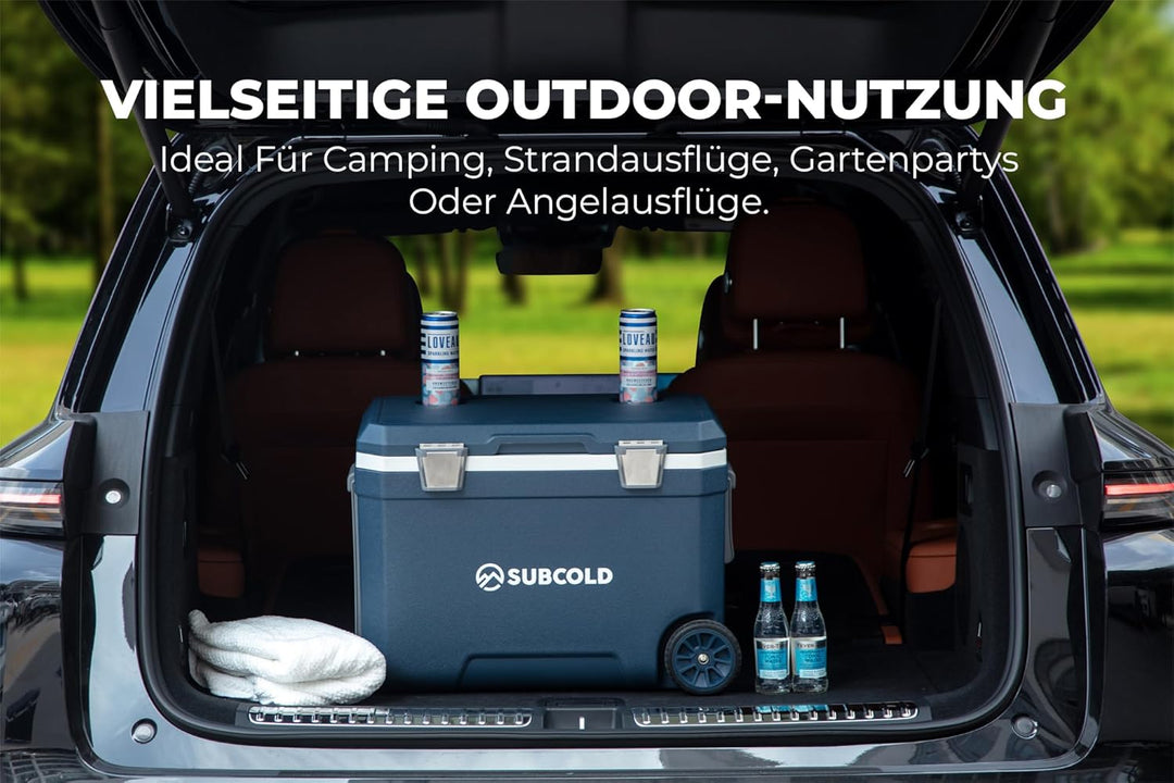 Subcold MOBI Rollkühlbox - Isolierte Kühlbox auf Rollen mit Griffen und Ablauf | Eiskühler für Reise