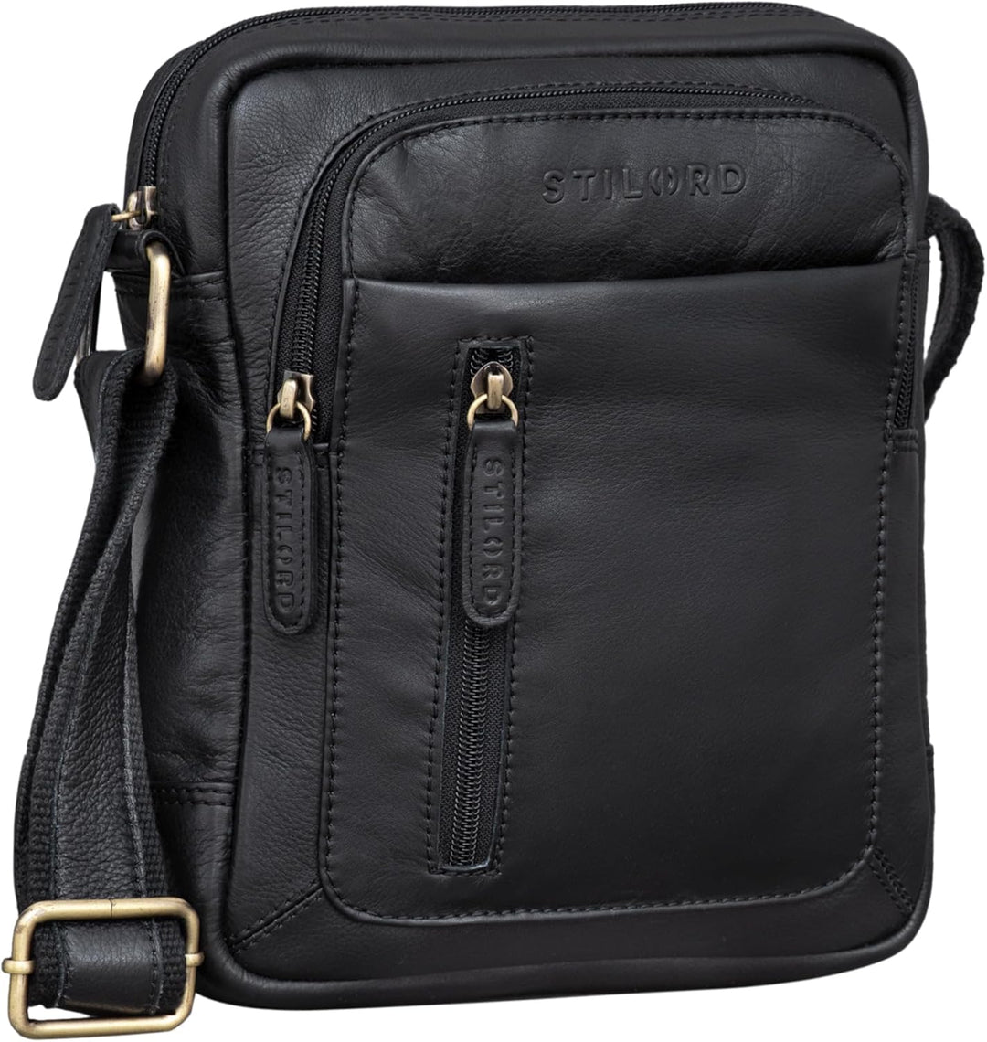 STILORD 'Jamie' Herren Ledertasche - Perfekt für Reisen & Alltag - Kleine Vintage Messenger Bag für