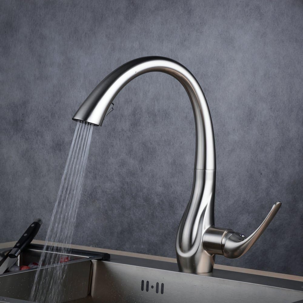 Beelee 360° drebar Wasserhahn mit Ausziehbar Brause Armatur Küche Mischbatterie Küchenarmatur Spülti