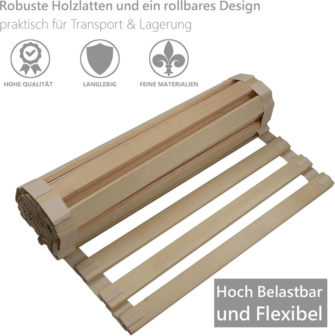 Bale Bio Holz Rollrost für Bett Matratze I 70 x 200 cm, extrem stabiles & Flexibles Lattenrost rollb