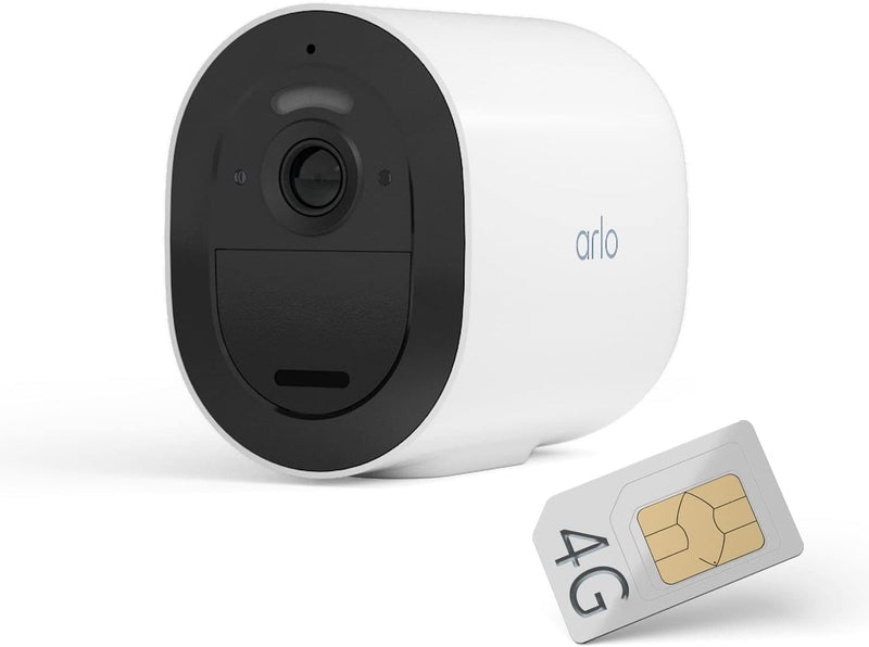 Arlo Go 2 Überwachungskamera Aussen Mit Sim Karte, Kabellos, 3G/4G LTE Ohne WLAN, Wetterfest, Spotli