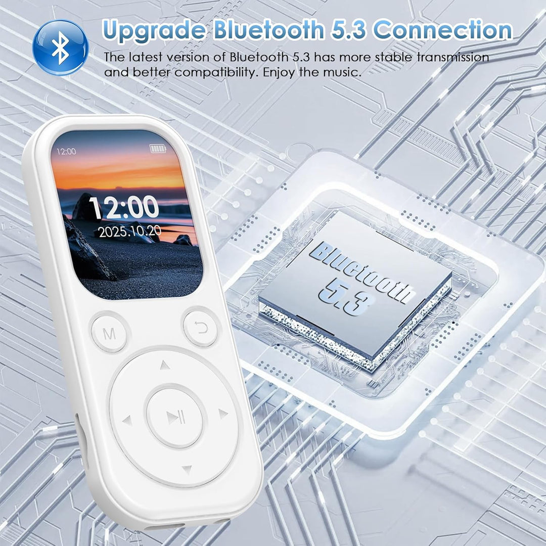 64 GB MP3-Player mit Bluetooth 5.3, tragbarer Musik-Player mit HiFi-Klangqualität und FM-Radio, 300