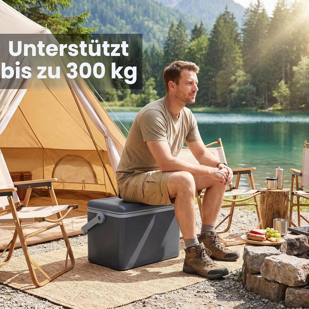 LIFEZEAL Tragbare starre Kühlbox, thermisch geformt, 12 Liter, Kapazität für 3 Tage, ausgestattet mi