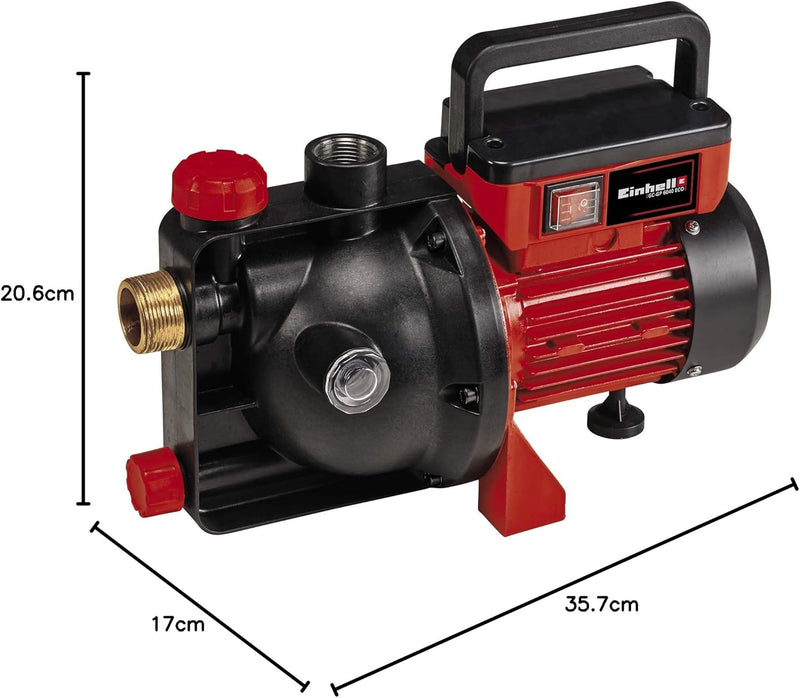 Einhell Gartenpumpe GC-GP 6040 ECO (600 W, max. 3.6 bar, 4000 L/h Fördermenge, Wasserfüllanzeige, kl