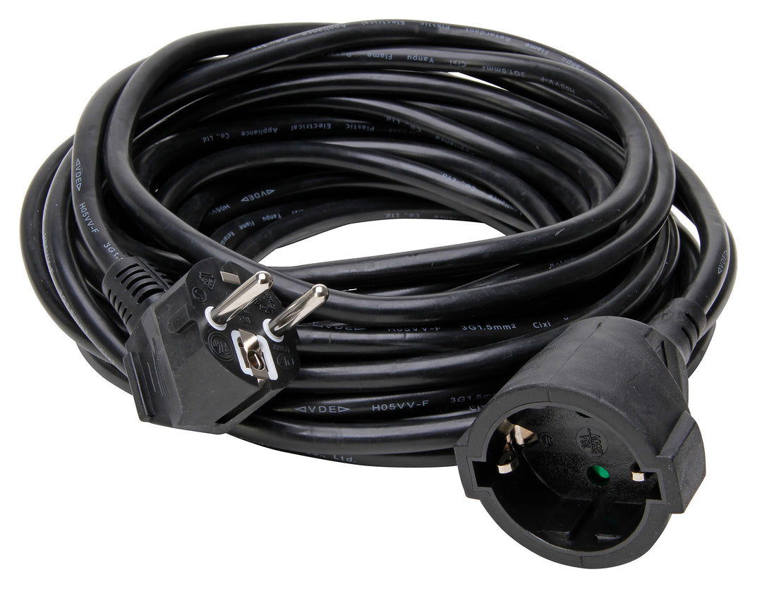 Kopp 143405049 Schutzkontaktverlängerung 10 m, schwarz 10 m Schwarz, 10 m Schwarz