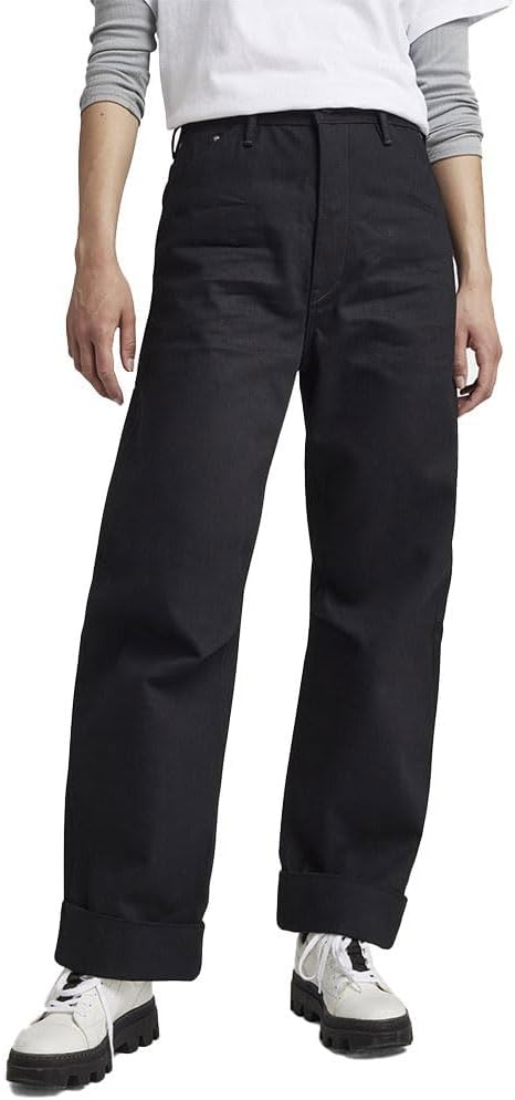 G-STAR RAW Damen Eve 3D Wide Leg Jeans 25W / 30L Schwarz (Pitch Black D20084-d182-a810), 25W / 30L S